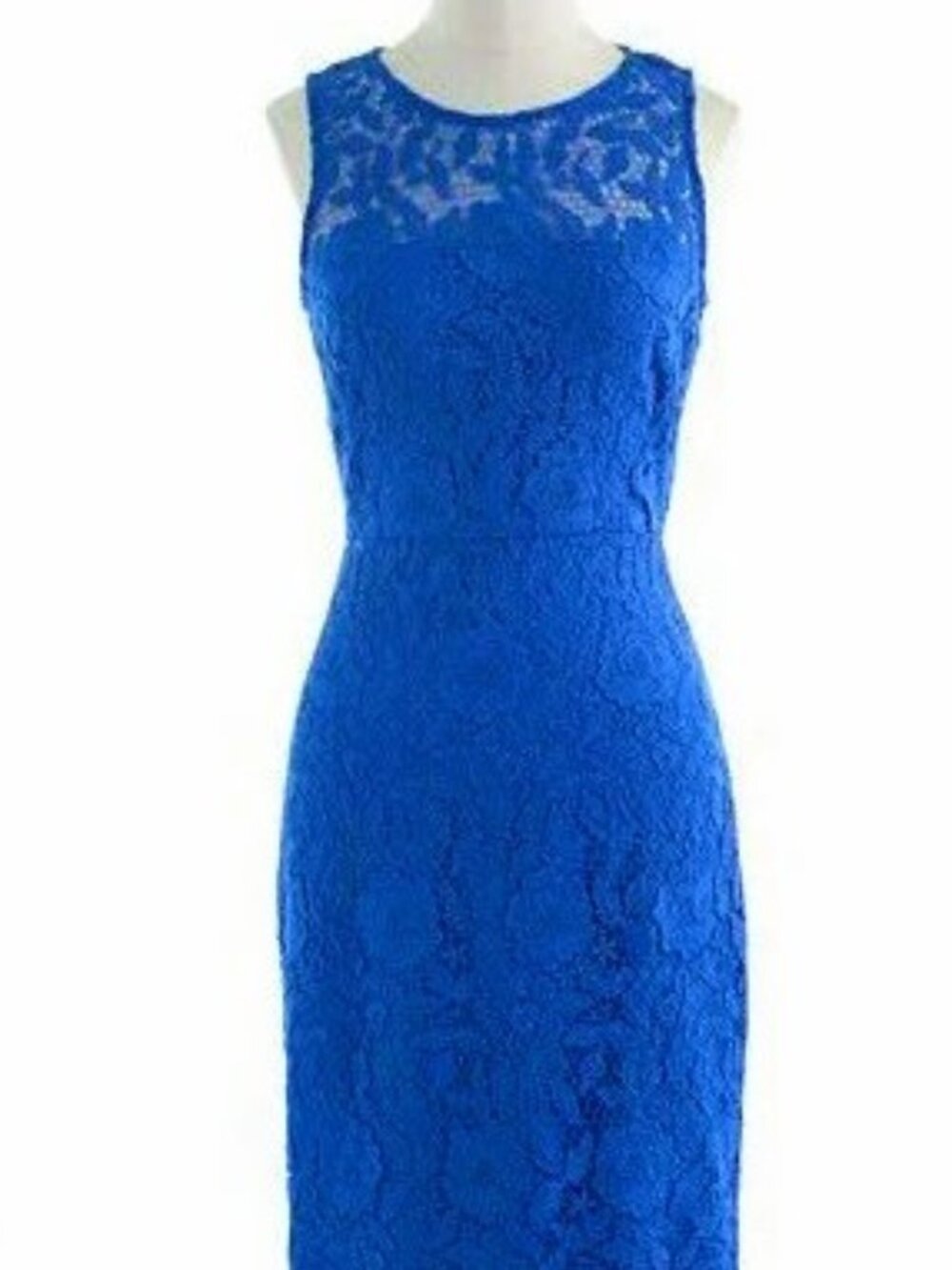 J Crew Collection Bright Blue Lace Sheath Cocktail Dress Size 4